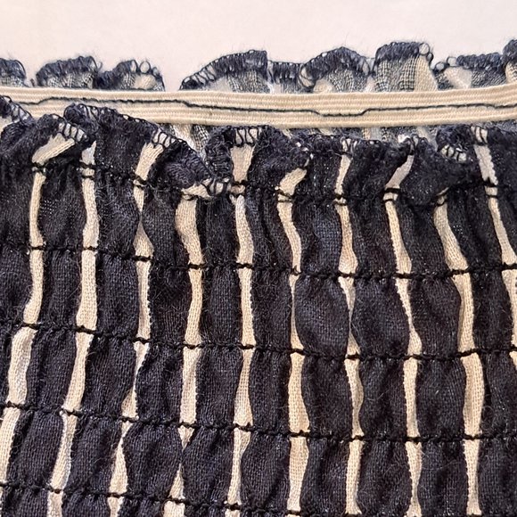 RICKI'S smocked dress Sz 6 MAXI DRESS cold shoulders COTTAGE COASTAL ROMANTIC - Picture 4 of 10